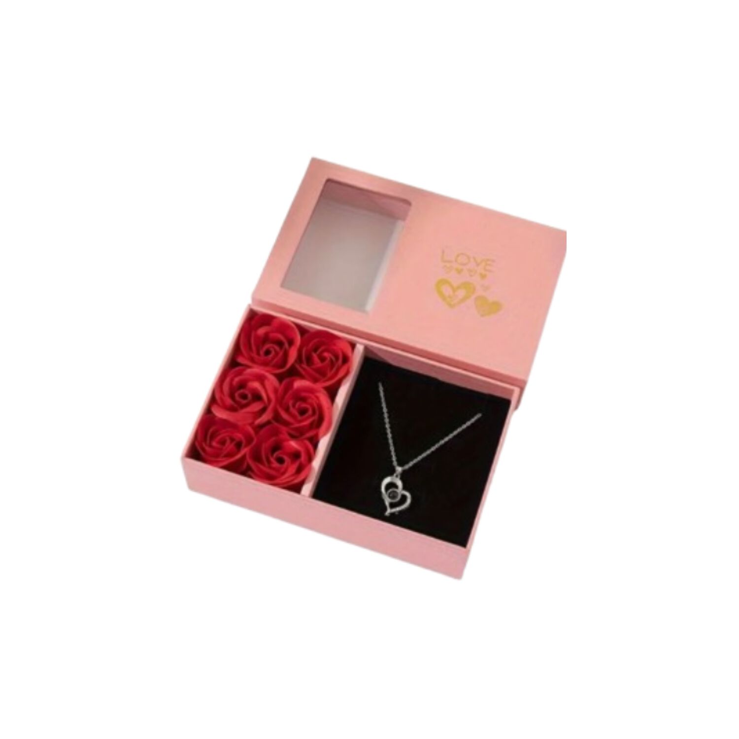Caja Joyer&iacute;a De Flores Eternas Y Collar Love Mujer Amor image number 1.0