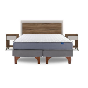 Cama Europea Flex Mola / 2 Plazas / Base Dividida + Set de Maderas Milán