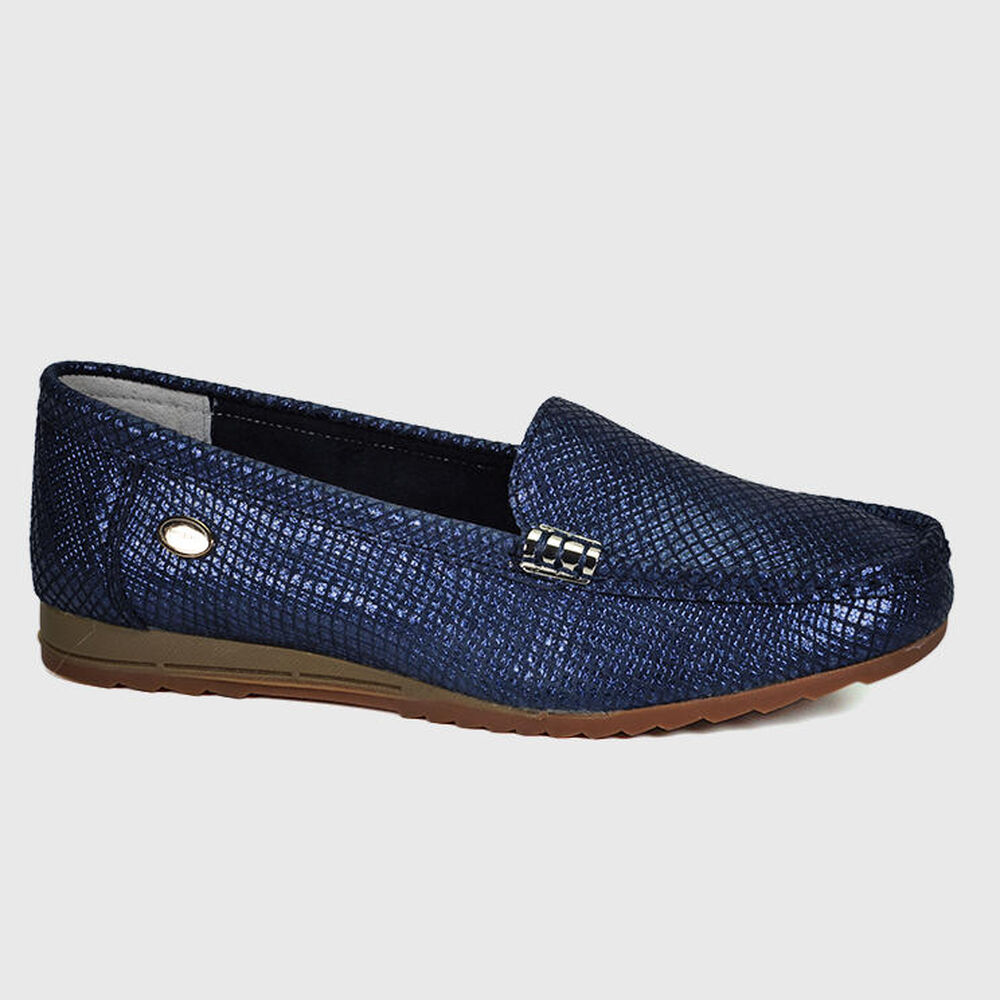 Mocasín Cuero Ethel Azul image number 1.0