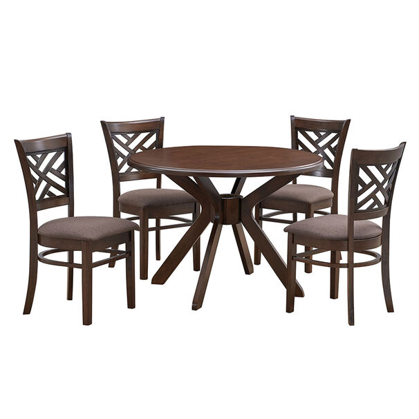 Juego De Comedor Estelle Chocolate 106 Cm 4 Sillas Caf&eacute;