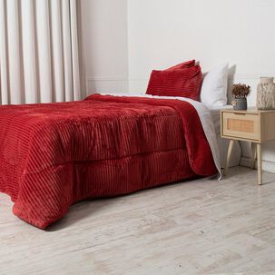 Plumon Corduroy Coral Sherpa King Rojo