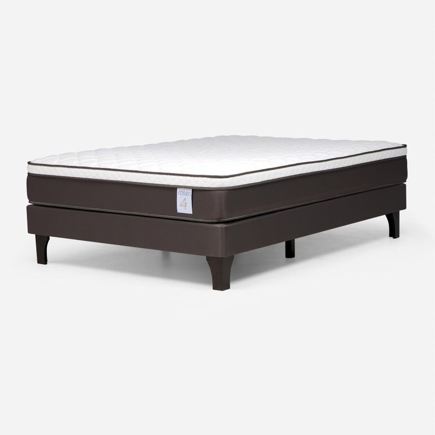 Cama Europea Rosen New Style 4 Plus / 2 Plazas / Base Normal + Set De Maderas Tabor Caramelo image number 7.0