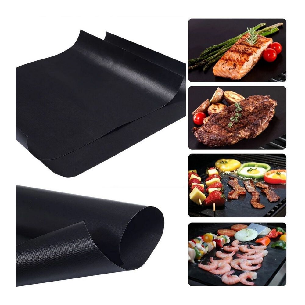 Set 2 Láminas Antiadherente Parrillas Reutilizable Negro image number 2.0