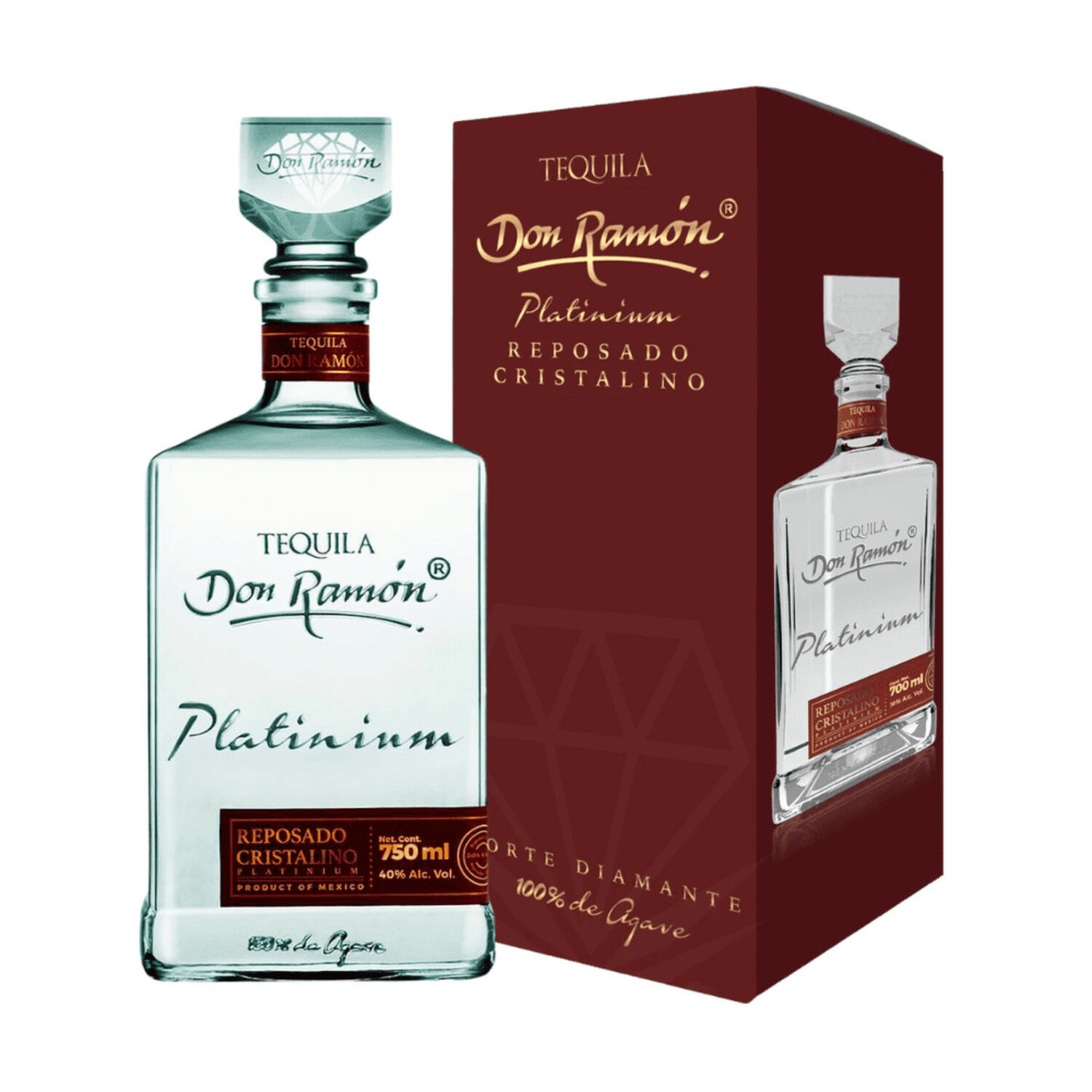 Tequila Don Ram&oacute;n Platinium Reposado Cristalino 750ml image number 0.0
