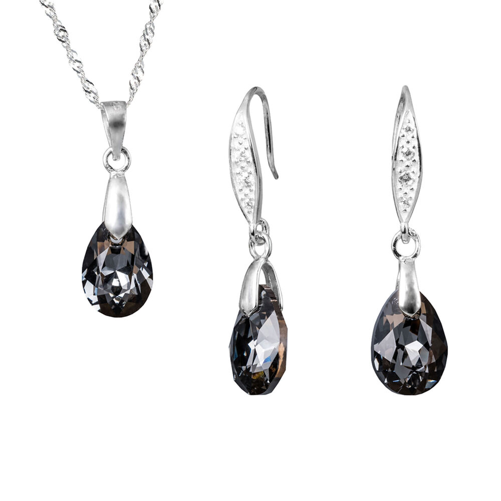 Conjunto Milan Cristal Genuino Silver Night image number 0.0