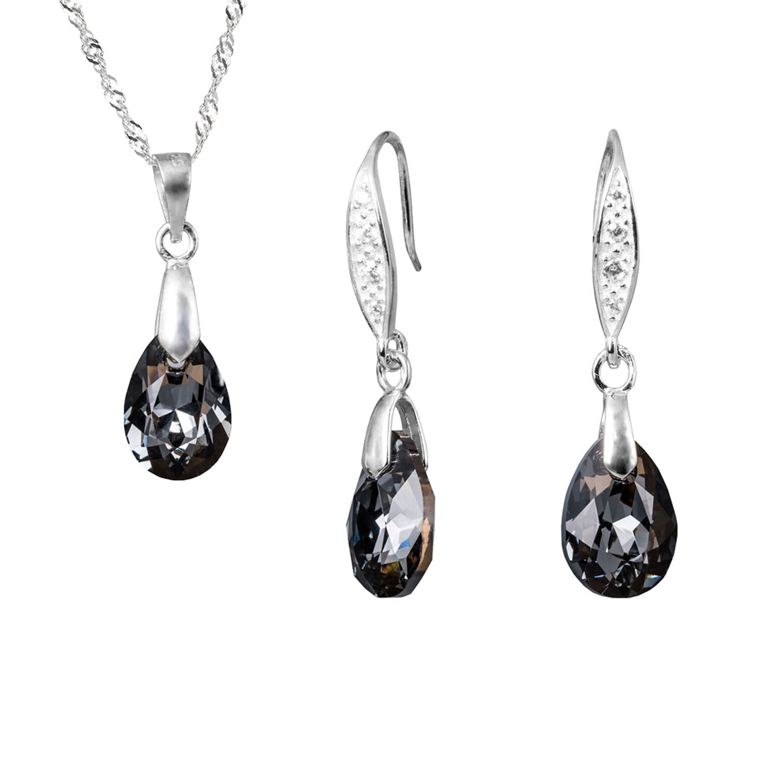 Conjunto Milan Cristal Genuino Silver Night image number 0.0
