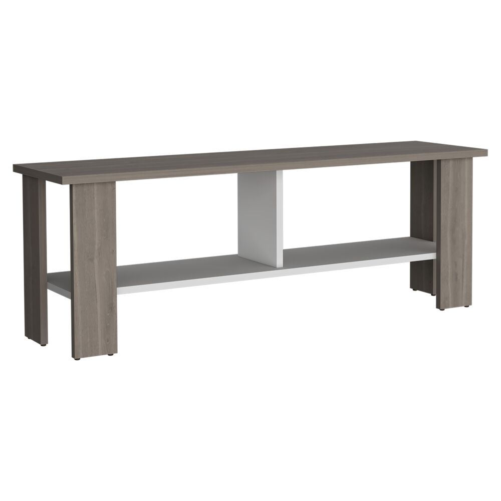 Rack Tv 50" Con 2 Repisas Fm-031b Beige Y Blanco image number 0.0