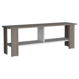 Rack Tv 50" Con 2 Repisas Fm-031b Beige Y Blanco