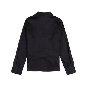 Blusa Lisa Con Aplicación Manga Larga Cuello Camisero Mujer Kimera