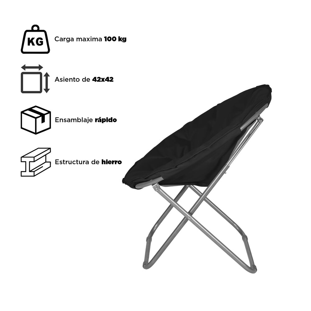 Silla Plegable Camping Maihue Negro image number 3.0