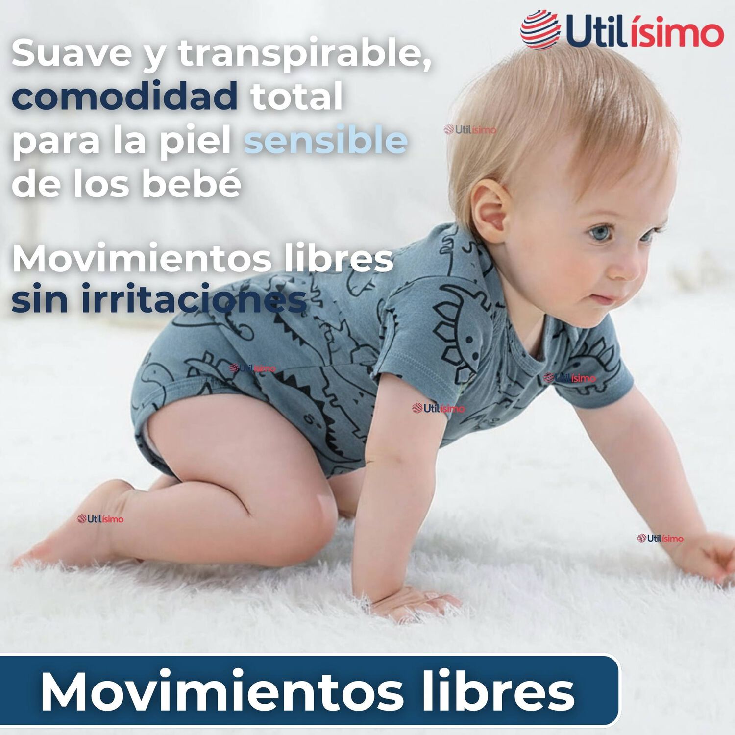 Pack 4 Bodys Ni&ntilde;o Manga Corta Tedmimak 100% Algod&oacute;n Ready For Fun image number 5.0