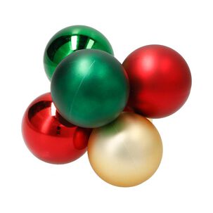 Esferas De Navidad Casaideal Rojas, Verde y Dorada 6 Piezas