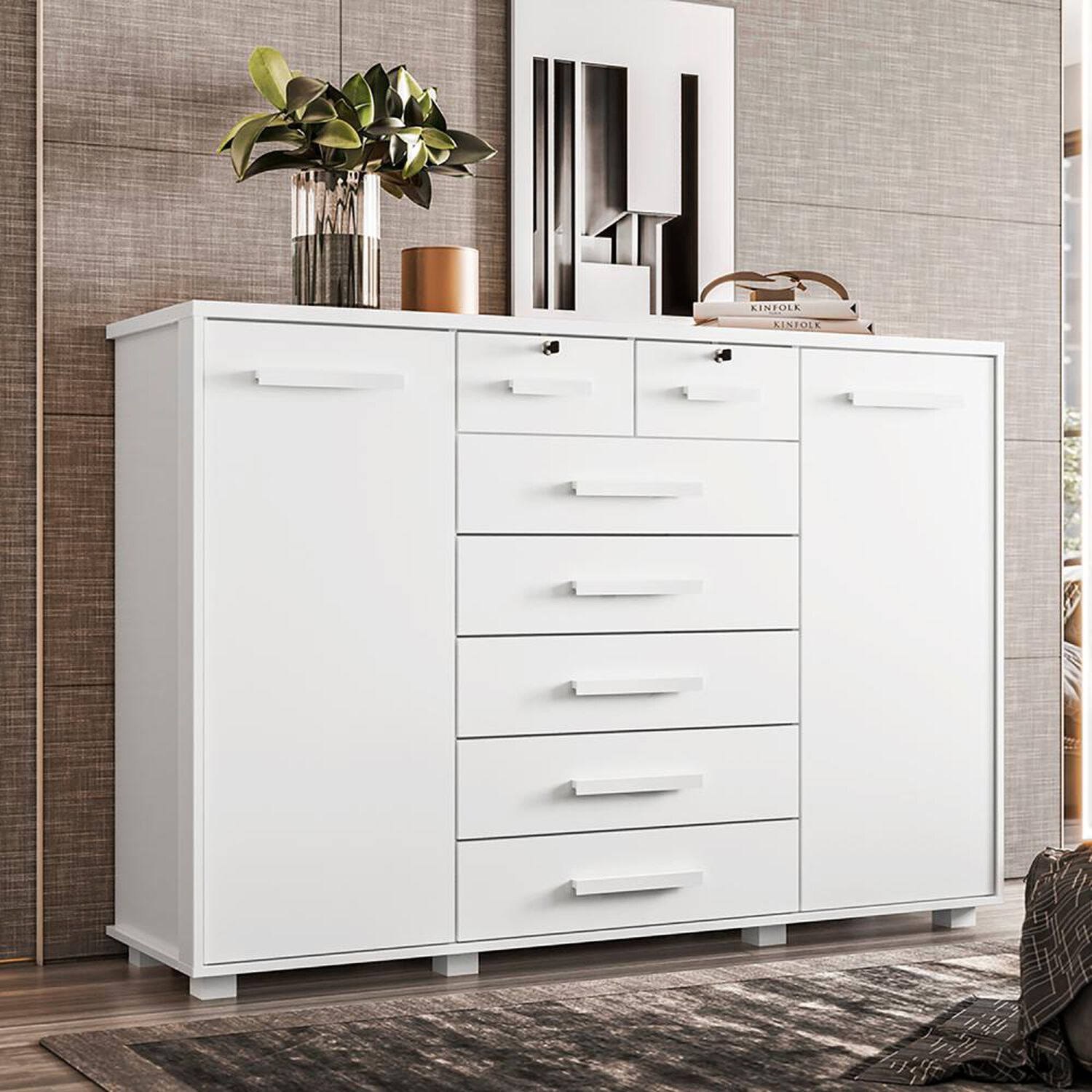 C&oacute;moda Vekka Home Comoda Fontana / 2 Puertas / 7 Cajones image number 2.0