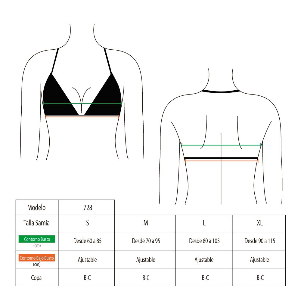 Bikini Estilo Triangulo Con Bordes Ovalados Color Negro image number 1.0