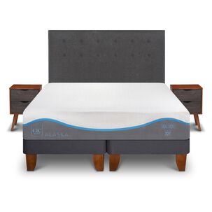 Cama Europea Cic Alaska / 2 Plazas / Base Dividida + Set De Maderas