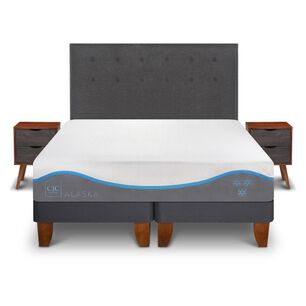 Cama Europea Cic Alaska / 2 Plazas / Base Dividida + Set De Maderas