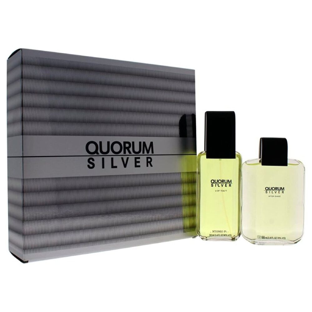 Antonio Puig Quorum Silver 100ml Set Varon image number 0.0
