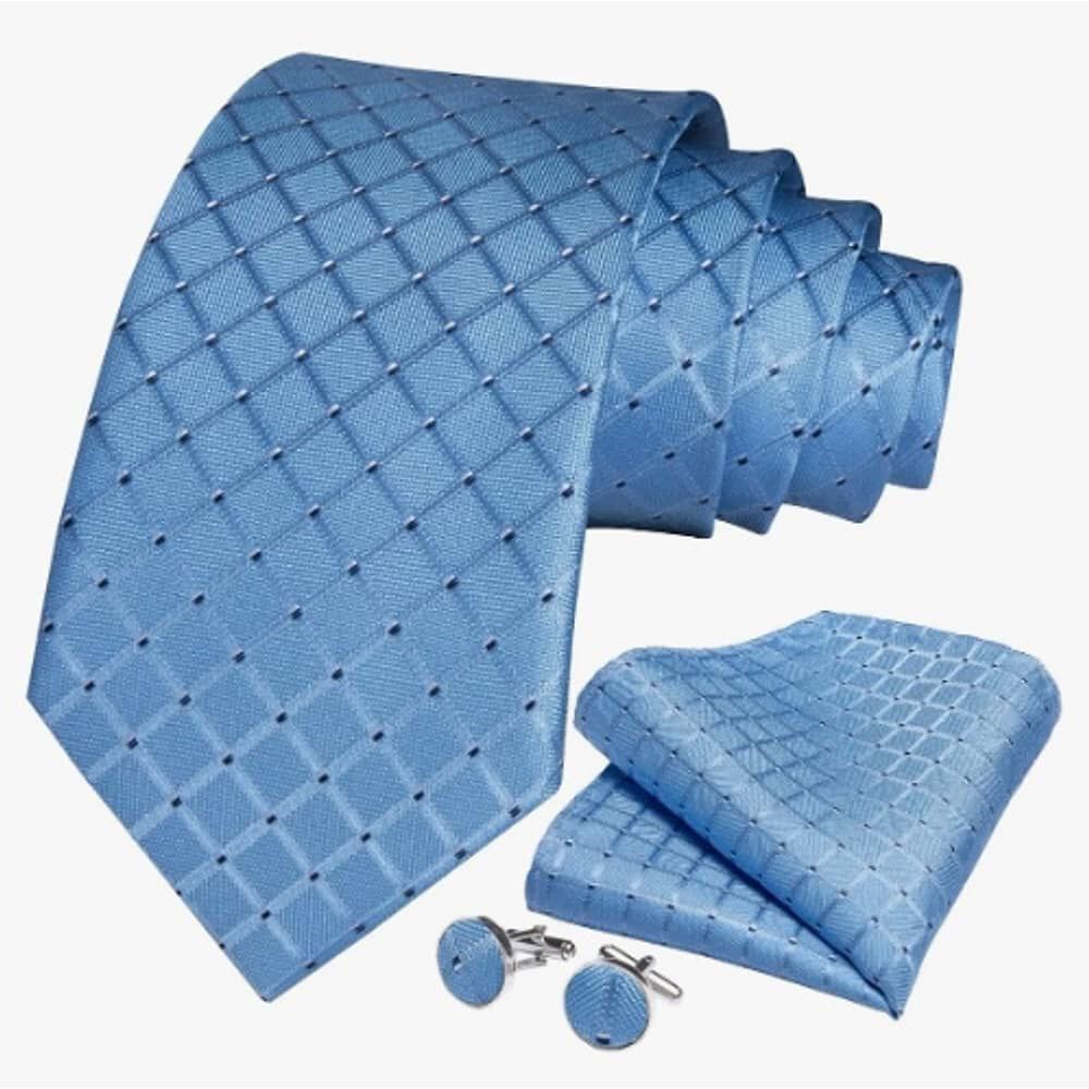 Corbatas Seda Hombres, Pa&ntilde;o Y Colleras Blanco image number 1.0