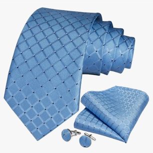 Corbatas Seda Hombres, Pa&ntilde;o Y Colleras Blanco