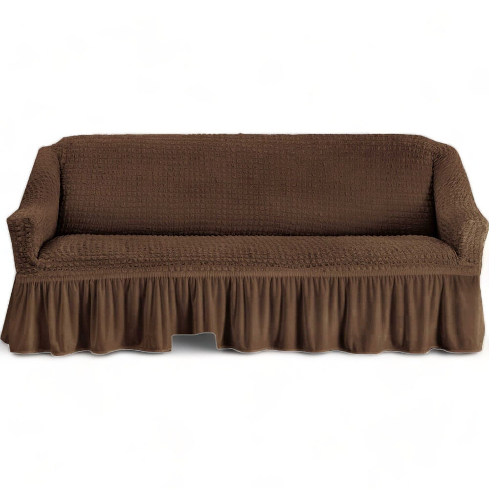 Fundas Cubre Sillon Turca Sofa De 3 Cuerpos Elasticada Color Café Oscuro image number 0.0