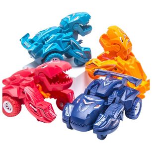 Set Juguetes Cuatro Autos Transformers Dinousaurio Para Ni&ntilde;os