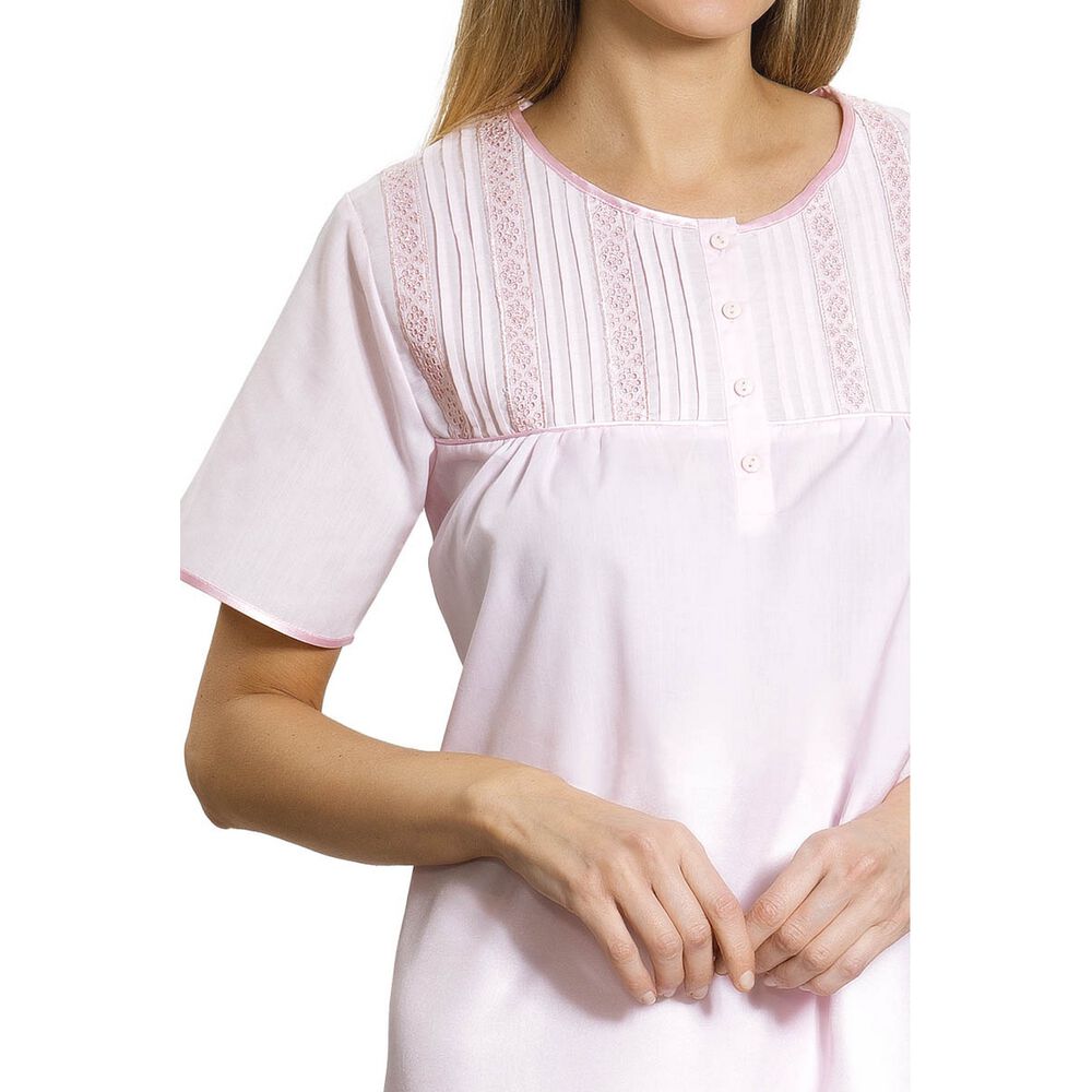 Camisa Popelina Con Broderie Talla Especial image number 1.0