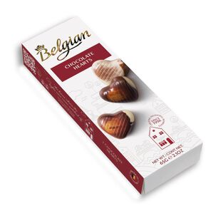 Bomb&oacute;n New Belgian Hearts 65g
