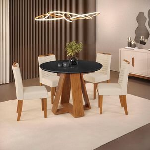 Juego De Comedor Vekkahome Celeste Julia / 4 Sillas