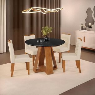 Juego De Comedor Vekkahome Celeste Julia / 4 Sillas
