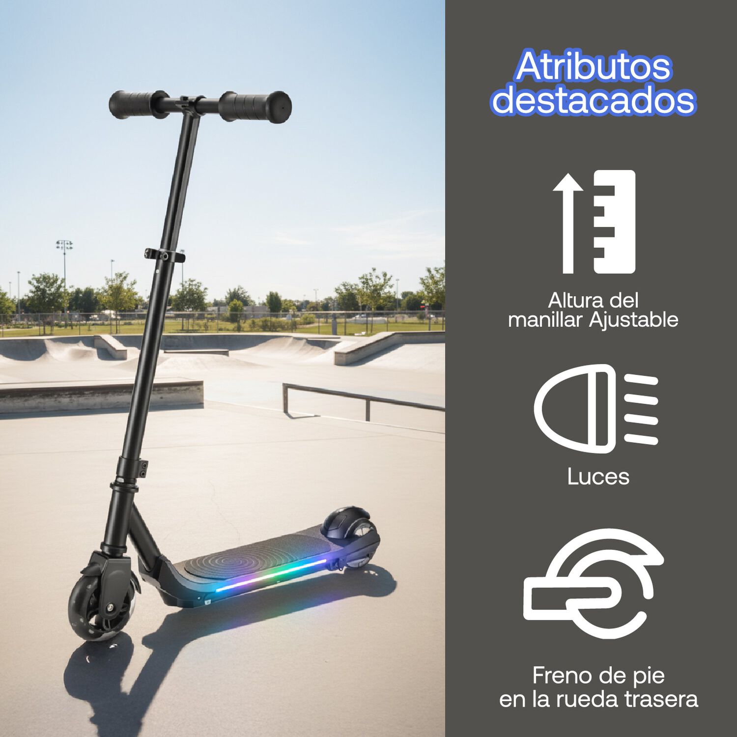Monopat&iacute;n El&eacute;ctrico Plegable E-scooter 60w 24v2000mah Negro image number 2.0