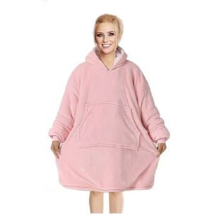 Manta Unisex Tipo Polerón Con Capucha Estilo Sherpa
