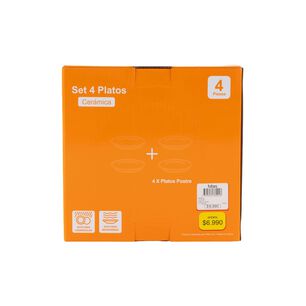 Set De Platos Casaideal Greige / 4 Piezas
