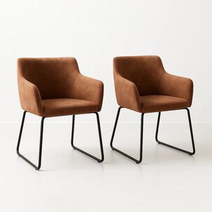 Pack De 2 Butacas Albania De Cuero Sintético Con Metal Industrial