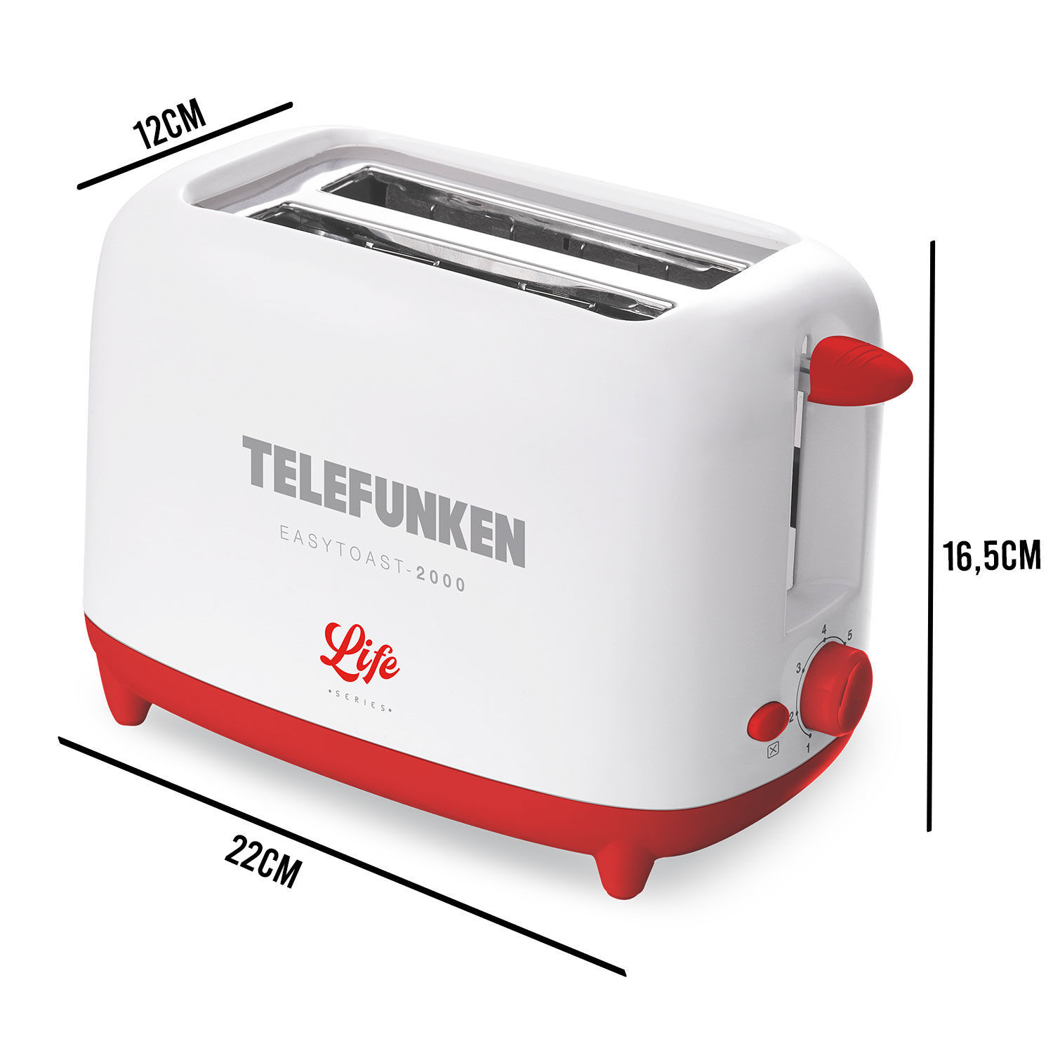 Tostador El&eacute;ctrico 2 Rebanadas Telefunken Easytoast 2000 image number 1.0
