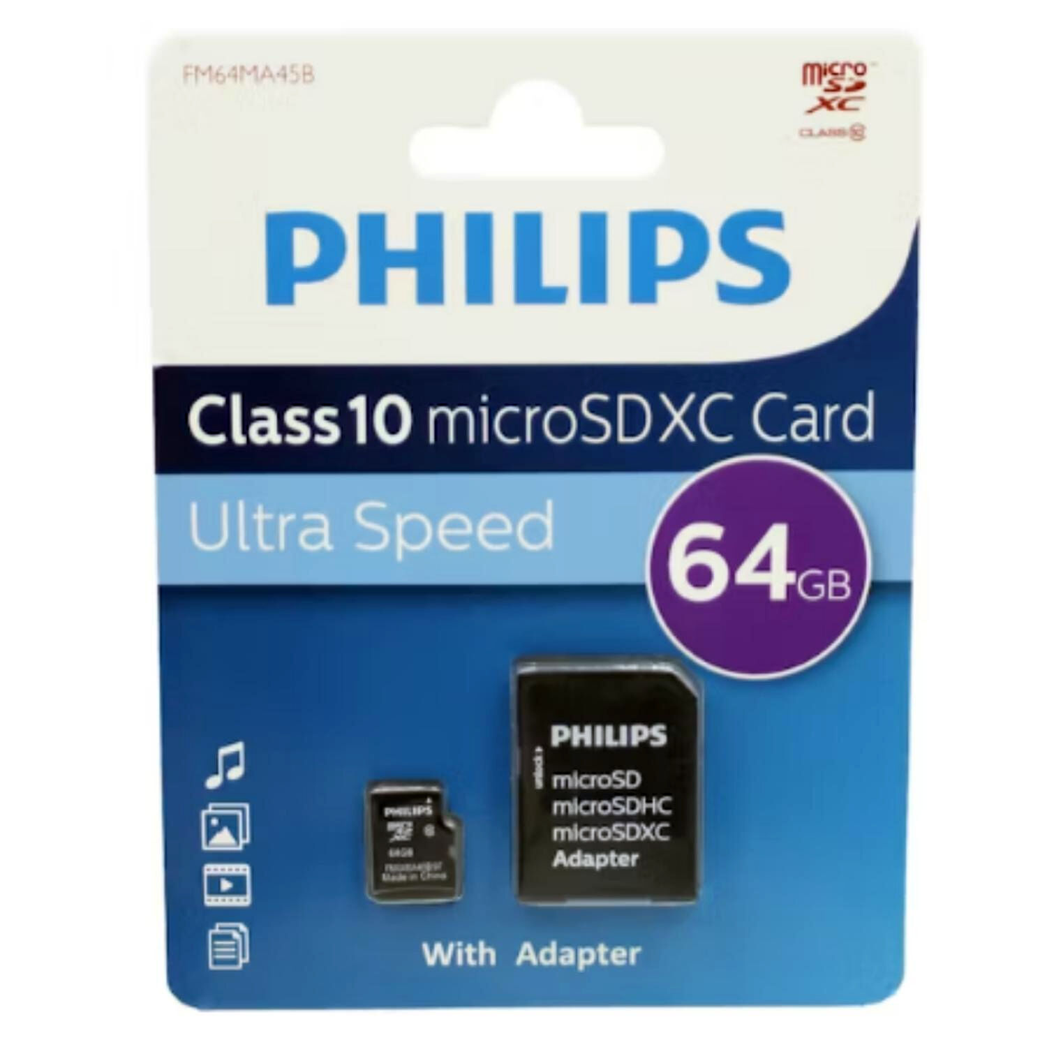 Tarjeta De Memoria Microsdxc Philips 64gb Class 10 - Ps image number 0.0