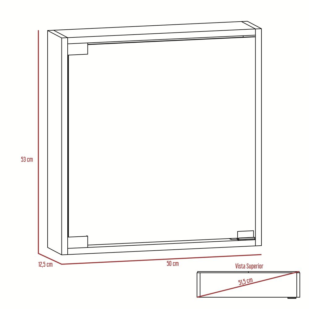 Mueble Botiquin De Ba&ntilde;o Con Espejo 53x50x12.5 Cm Caf&eacute; Oscuro image number 6.0