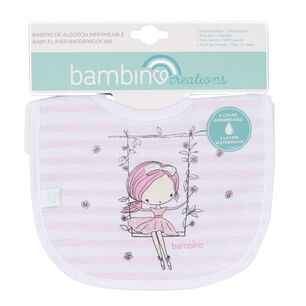 Babero De Algod&oacute;n Impermeable Blanco Ni&ntilde;a Rayas Ni&ntilde;a