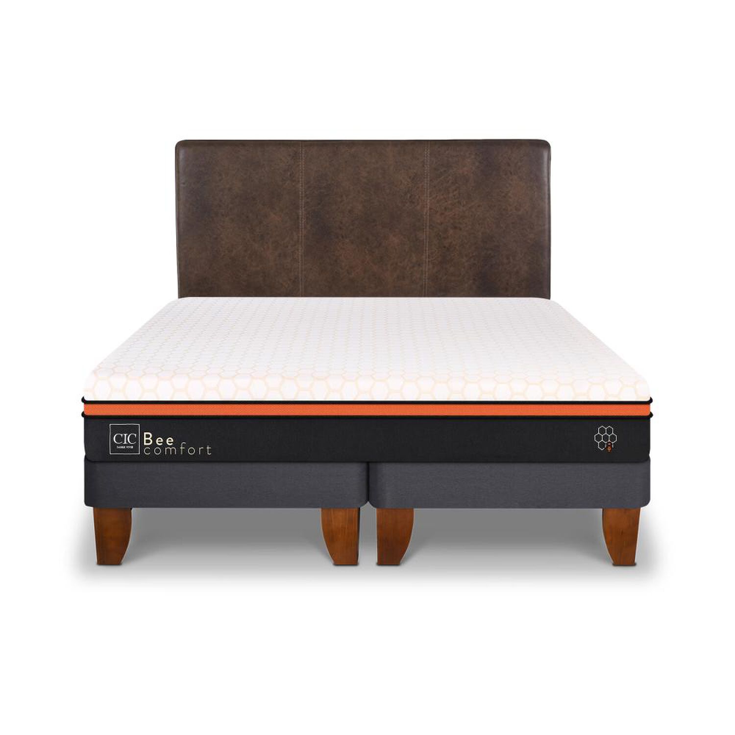 Cama Europea Cic Bee Comfort / 2 Plazas / Base Dividida + Respaldo image number 0.0