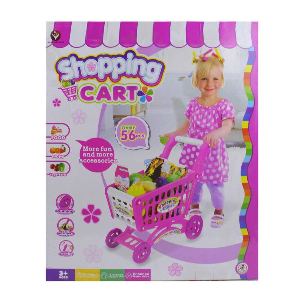 Carrito Supermercado Juguete Para Ni&ntilde;os Rosado 56 Piezas image number 3.0