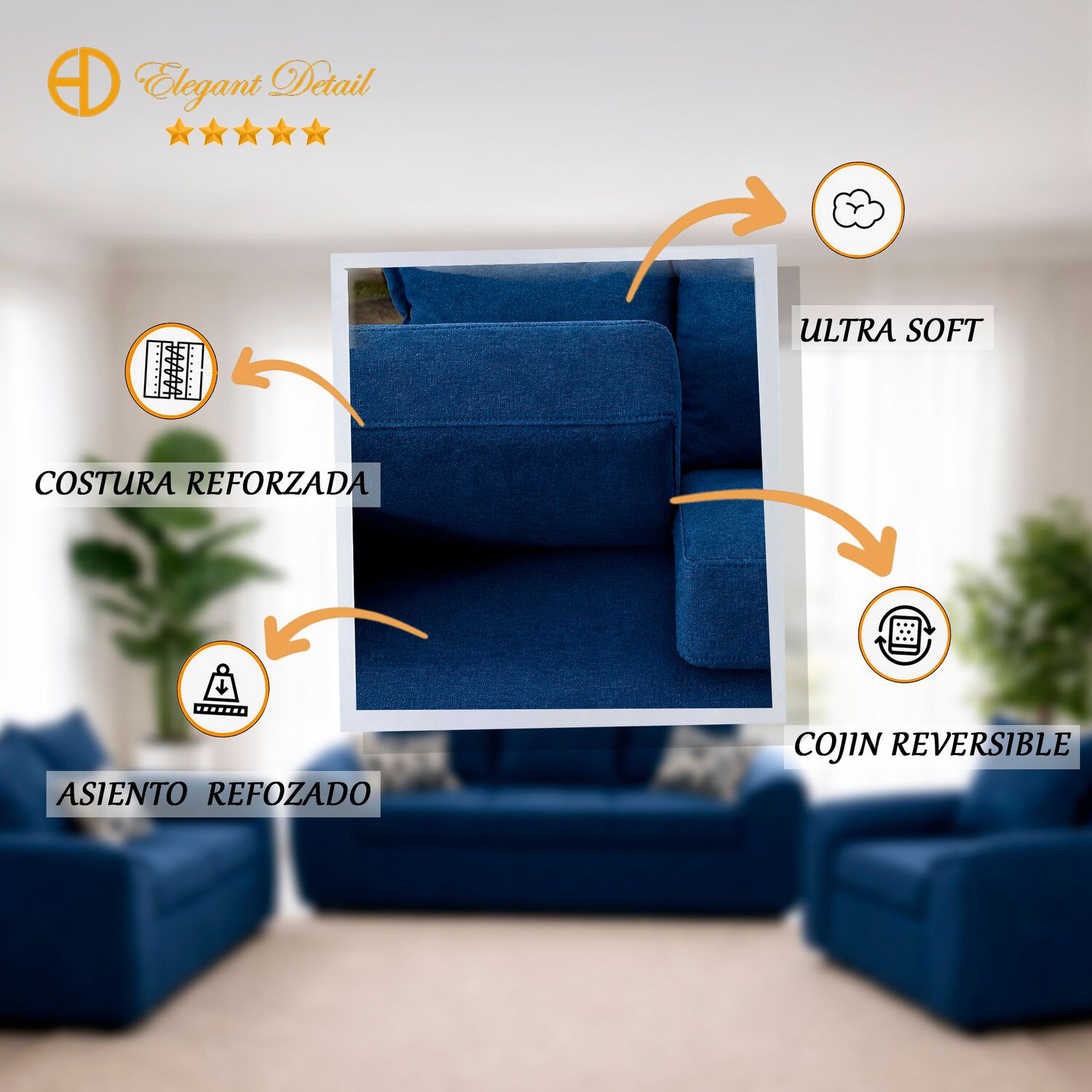 Juego De Living Elegant Detail Houston / 4 Cuerpos image number 0.0