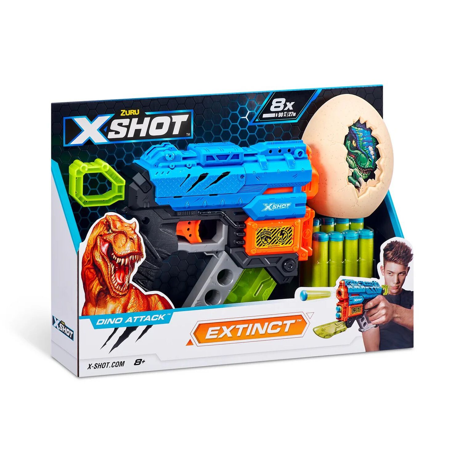 X-shot Lanzador Dino Attack Extinct Con 8 Dardos Y 1 Huevo image number 4.0