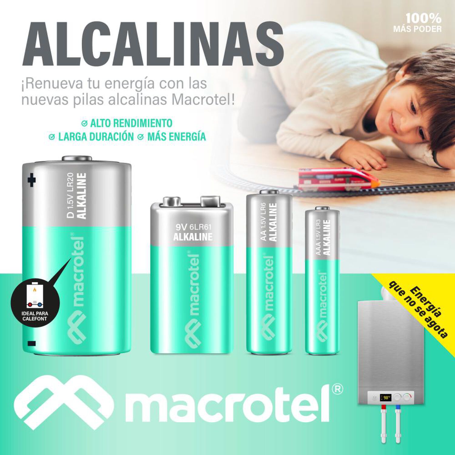 Bater&iacute;a 9V Alcalina Macrotel image number 2.0