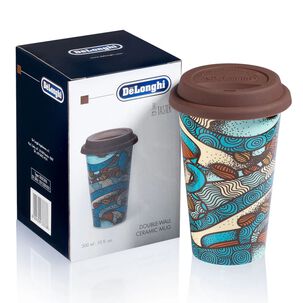 Mug Taza Ceramica Doble Pared Delonghi Granos 300 Ml