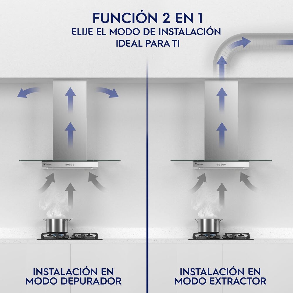 Campana Cocina Pared Decorativa 60cm Luz Led Ce6vx Inox image number 6.0