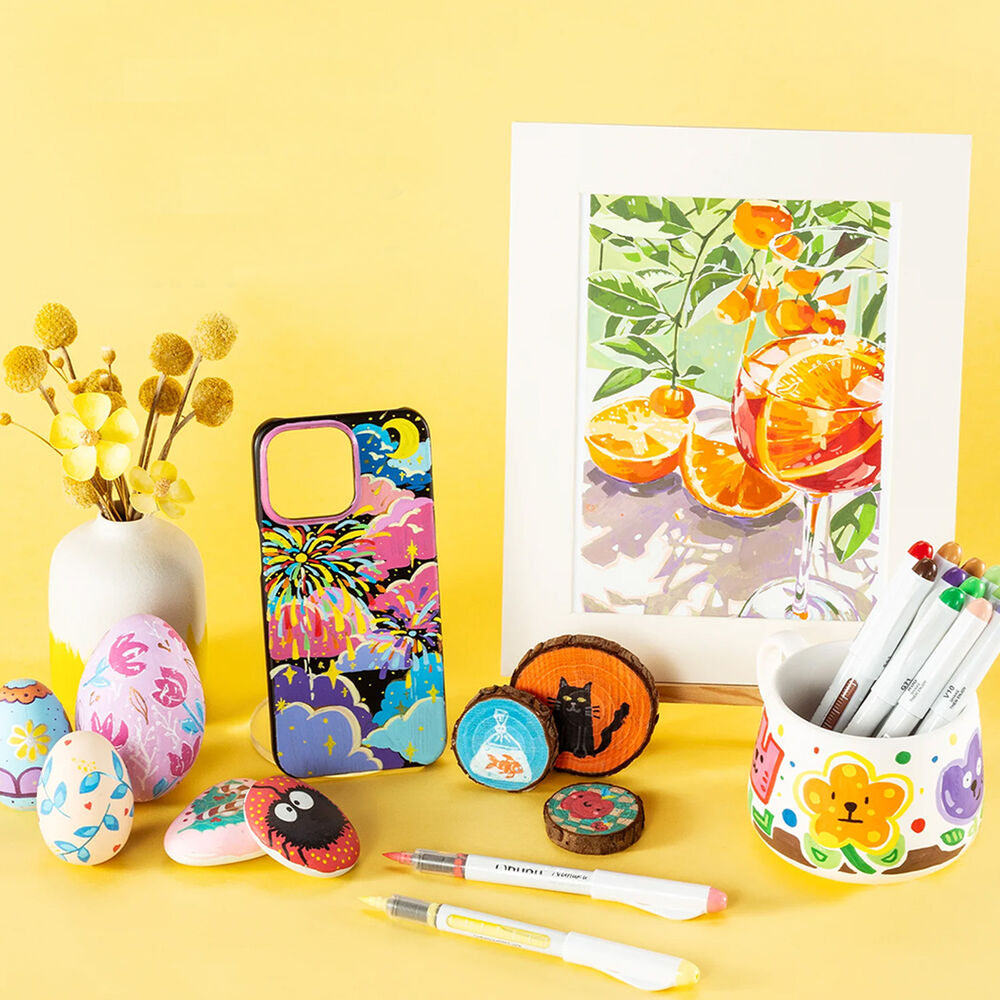 Ohuhu 24 Marcadores Acrílicos Punta Pincel image number 6.0