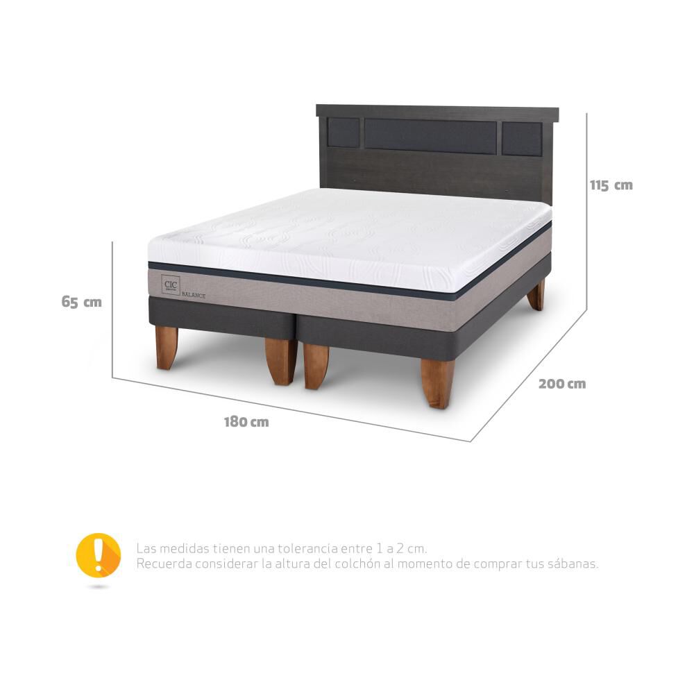 Cama Europea Cic Balance / King / Base Dividida + Respaldo image number 3.0