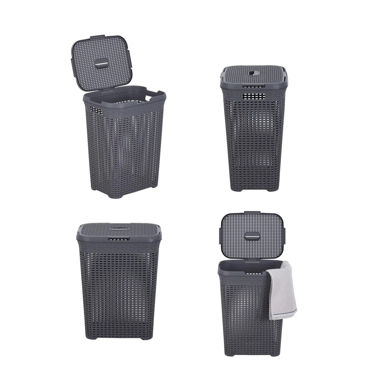 Cesto Canasto Para Ropa 60 Litros Marca Mp Color Plomo image number 2.0