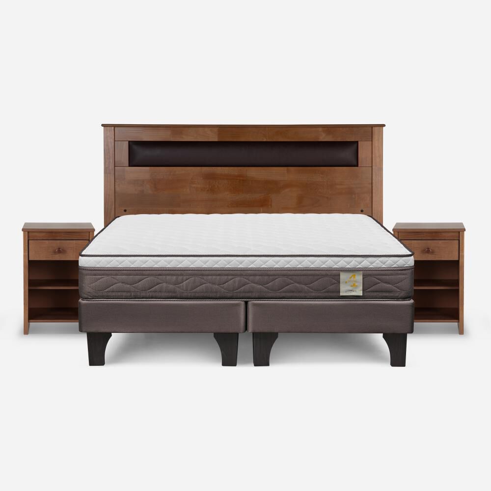 Cama Europea Rosen New Style 4 Plus / King / Base Dividida + Set De Maderas Ferrara image number 0.0
