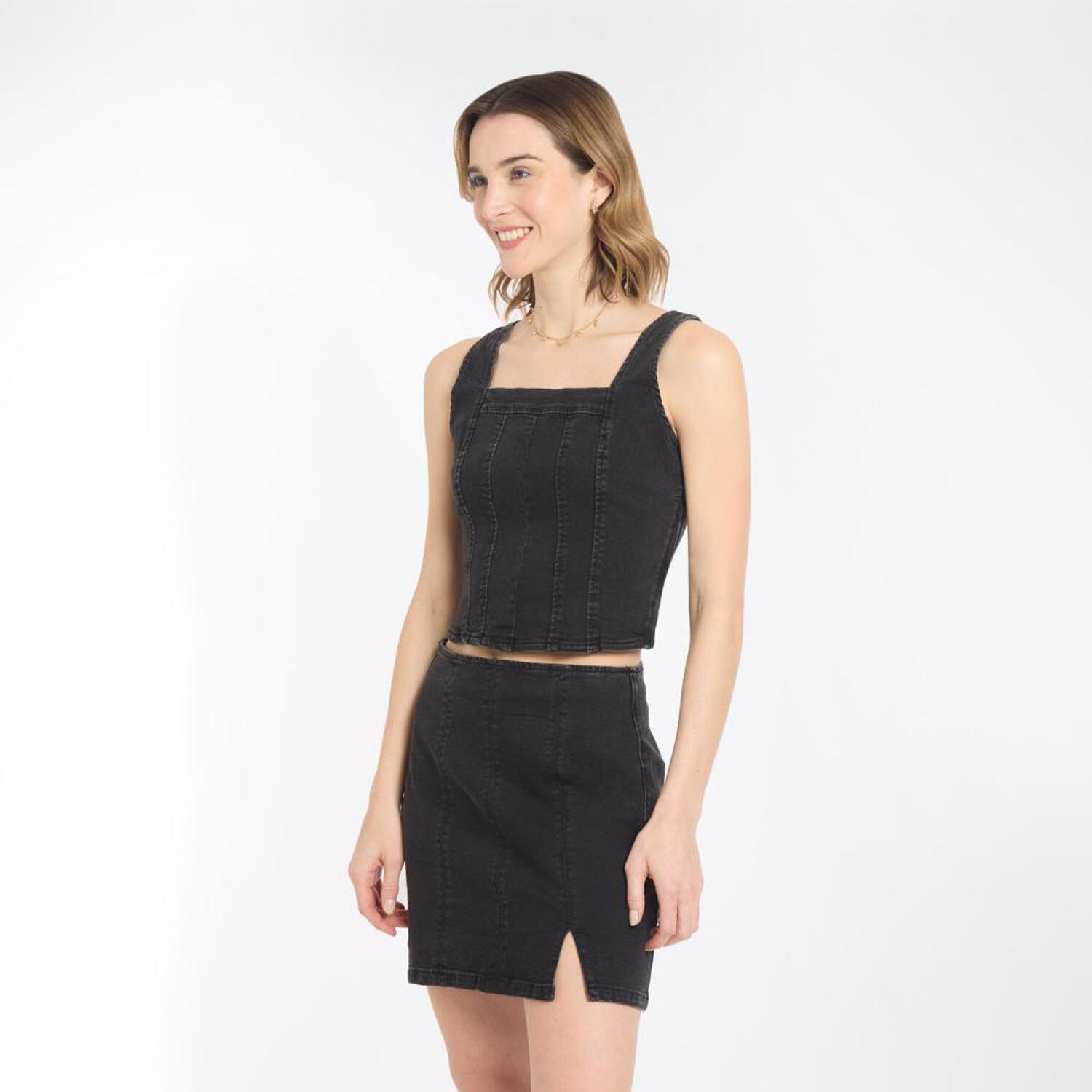 Polera Crop Tipo Corse Sin Mangas Mujer Freedom image number 2.0
