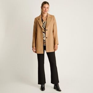 Abrigo Largo Cuello Solapa Mujer Lorenzo Di Pontti